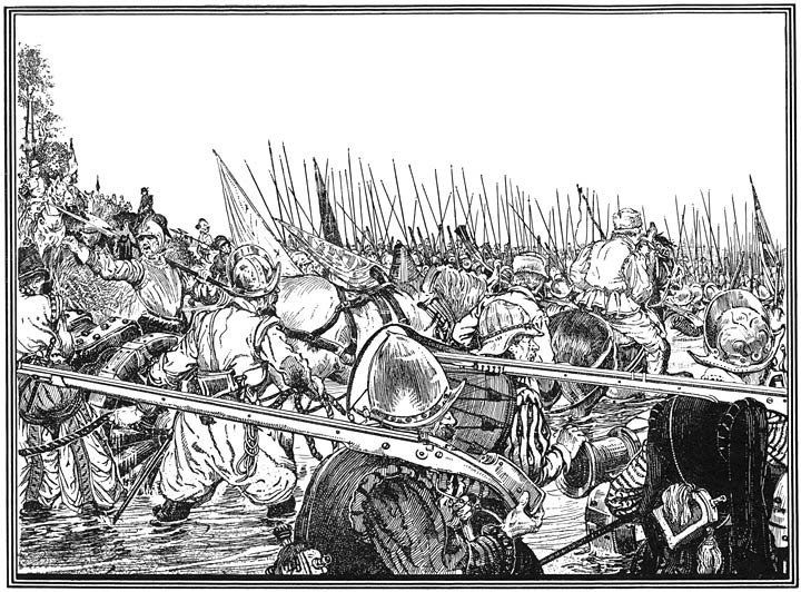 ’s Prinsen leger trekt over de Maas bij Stockhem.—October 1568. (Bladz. 176.)