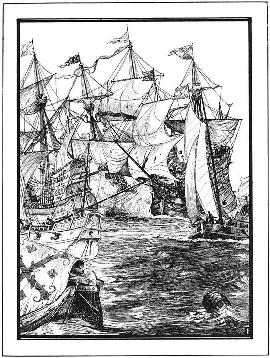 Slag op de Zuiderzee.—1573. (Bladz. 245).