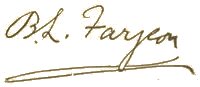 Author signature. B. L. Farjeon.