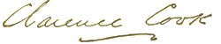 Author signature. Clarence Cook.