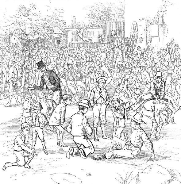 RECESS AT THE ACADEMY.—Drawn by A. B. Shults.