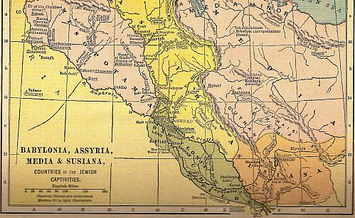 MAP 8 BABYLONIA, ASSYRIA, MEDIA & SUSIANA, COUNTRIES of the JEWISH CAPTIVITIES.