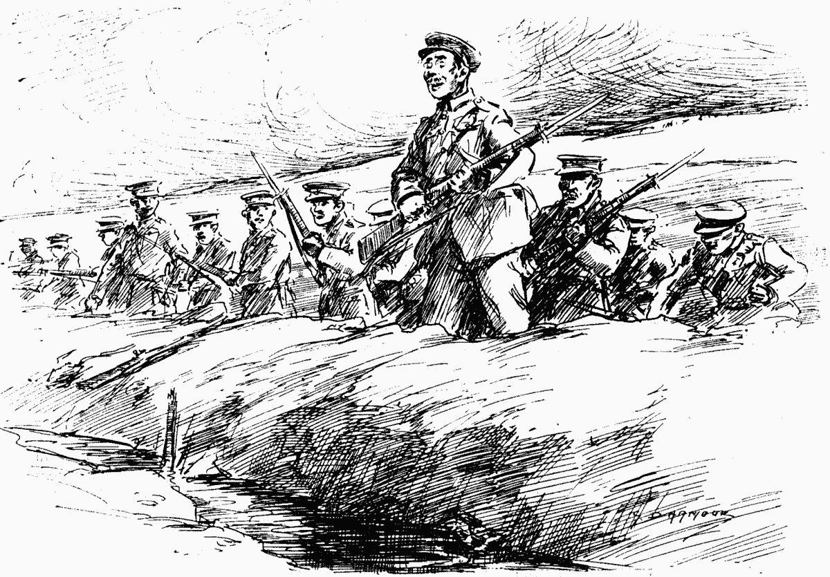 Tommy reaching flooded trench