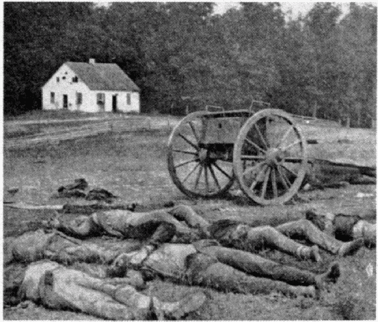 SILENCED CONFEDERATE BATTERY IN FRONT OF DUNKER CHURCH
SHARPSBURG ROAD, ANTIETAM