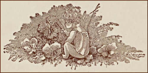 A little girl in a patch of flowers