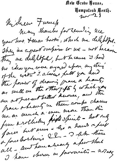 PORTION OF A LETTER FROM GEORGE DU MAURIER.