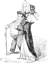 large-bellied man with wife