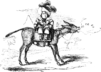 man sitting sideways on a donkey