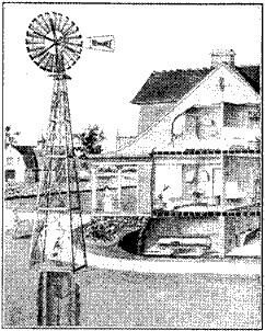 Fig. 55.—Windmill connection with tank.
