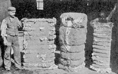 Bales from various cotton-growing countries.