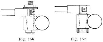Fig. 156 and Fig. 157 Two methods of connecting a clamp type terminal to taper plug terminals