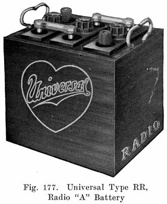 Fig. 177 Universal Type RR, Radio "A" battery