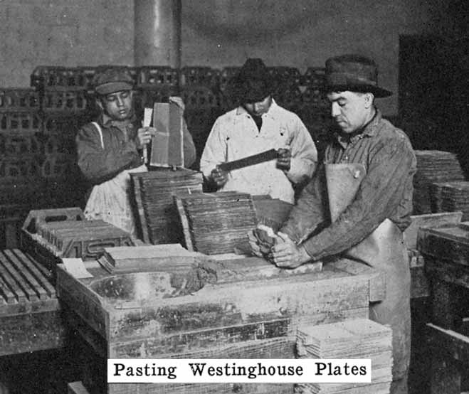 Photo: Pasting Westinghouse plates