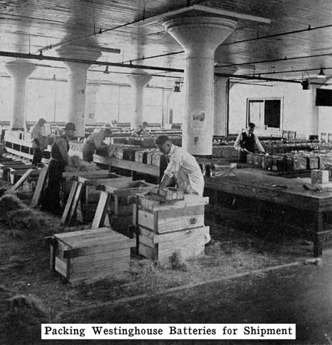 Photo: Packing Westinghouse batteries for
shipment