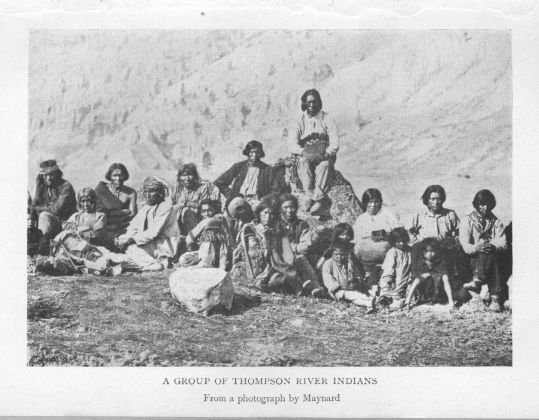 A group of Thompson River Indians.  From a photograph by Maynard.