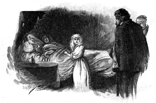 "NEAR THE INVALID'S BED STOOD HER LITTLE GIRL."