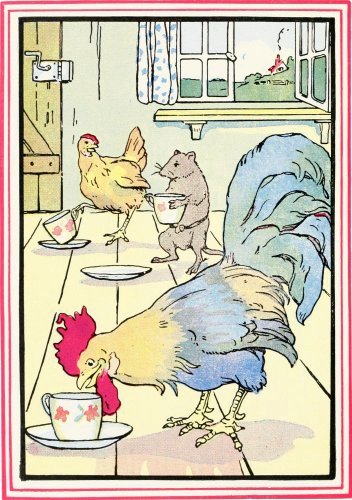 rooster, mouse, hen