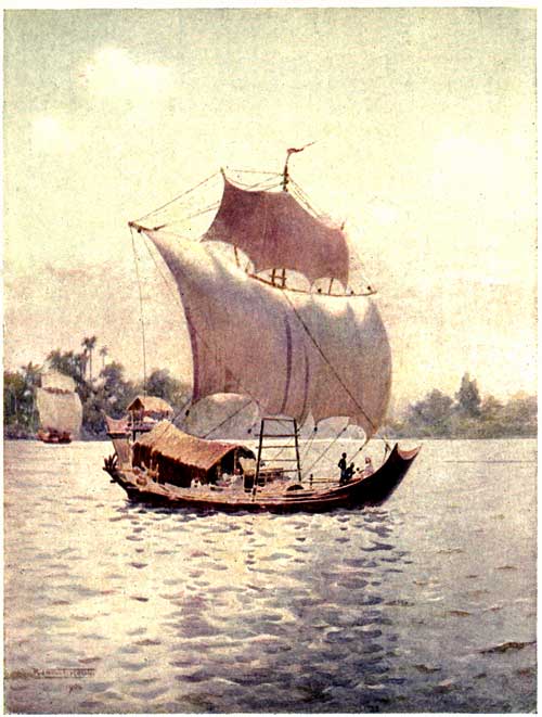 A NATIVE BOAT SAILING UPSTREAM WITH THE WIND. Page 26