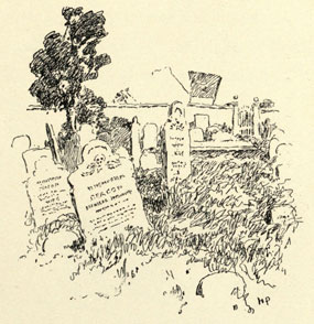 Drawing of gravestones