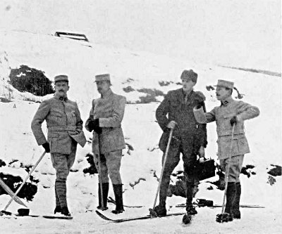 ON SKIS IN THE VOSGES MOUNTAINS JUST BEFORE THE FRENCH ATTACK,
FEBRUARY AND MARCH, 1915