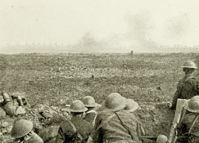 RESERVES WATCHING THE ATTACK AT MARTINPUICH. SEPT. 15TH, 1916