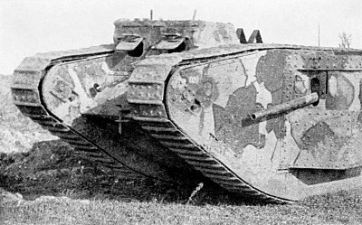 THE FIRST "TANK" THAT WENT INTO ACTION, H.M.L.S. "DAPHNE." SEPT. 15, 1916