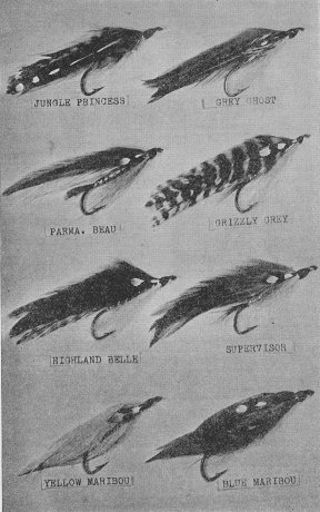 Page sized photograph of feather streamers tied by the author.