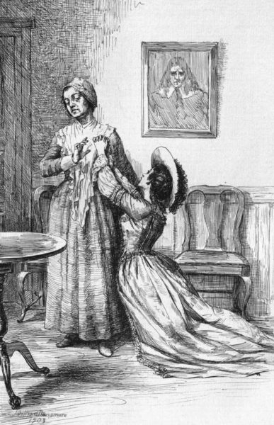 ROXANA'S DAUGHTER AND THE QUAKER
Here the girl importuned her again with the utmost
earnestness, and cried bitterly