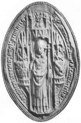 SEAL OF SIMON DE ISLIP.  Vicar of Horncastle, 1349; Archbishop
of Canterbury, 1349–1366