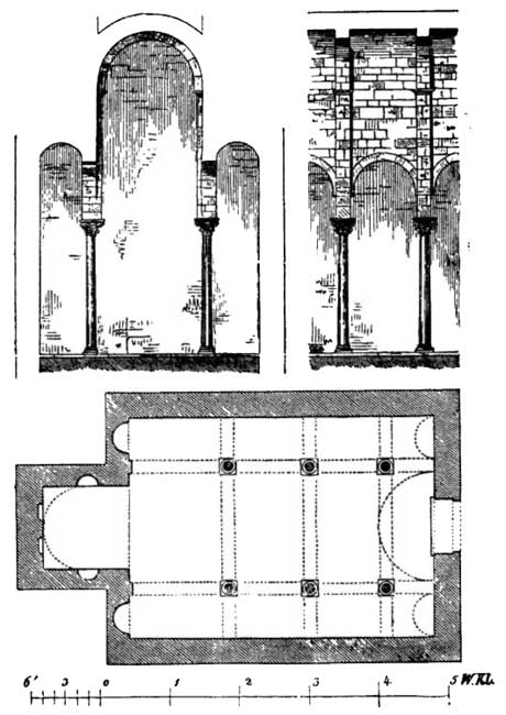 PLAN AND SECTIONS, S. BARBARA, TRA