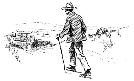 man walking along a road