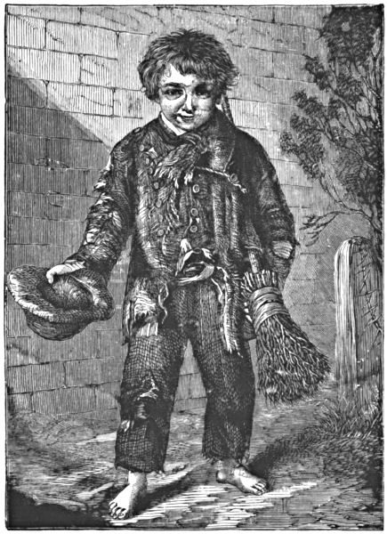 The little chimney sweep, with his ragged clothes and brush
