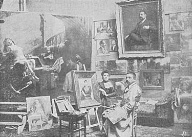 José de Brito no seu atelier