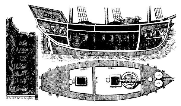 SECTION OF A SLAVE SHIP. From Walsh's Notes of Brazil.