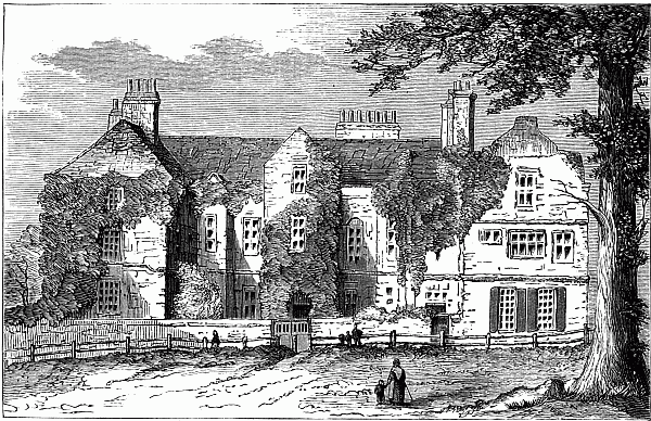 Restoration House, Rochester, as it appeared in Dickens's time. (From a sketch by an Amateur.)