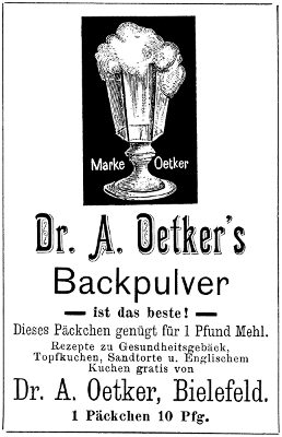 10 Pfg.-Päckchen von Dr. Oetker's Backpulver