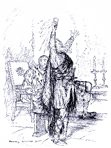 At last MacNab sprang to his feet, holding aloft his
brimming flagon.
