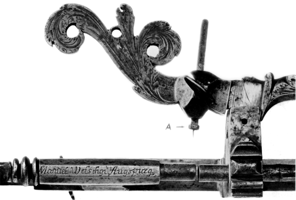 Figure 4.—The working area of figure 3, showing the tool
and signature. (Smithsonian photo 46525A.)