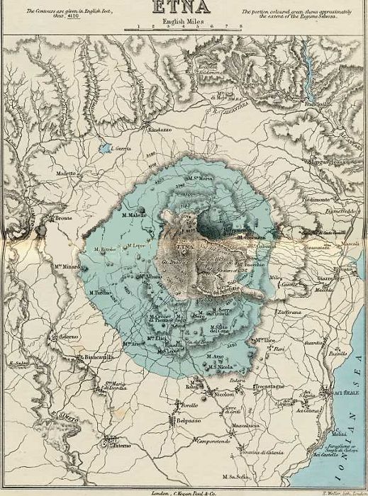 Topographical Map of Etna
