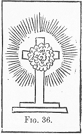emblem of the Templars, a red rose on a cross