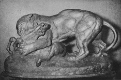 Panther seizing a Deer

From a bronze by Barye