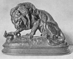 From the collection of the late Cyrus J. Lawrence, Esq.

The Lion and the Serpent

("LION AU SERPENT")

From a bronze by Barye