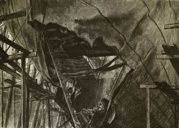 A TORPEDOED SHIP IN DRY DOCK
