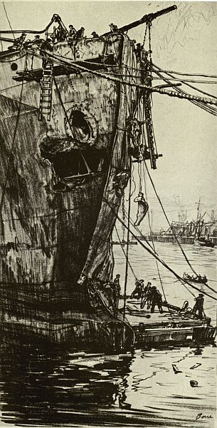 THE BOWS OF THE KASHMIR DAMAGED BY COLLISION