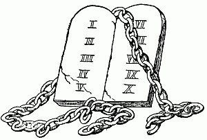 Ten Commandments and chain