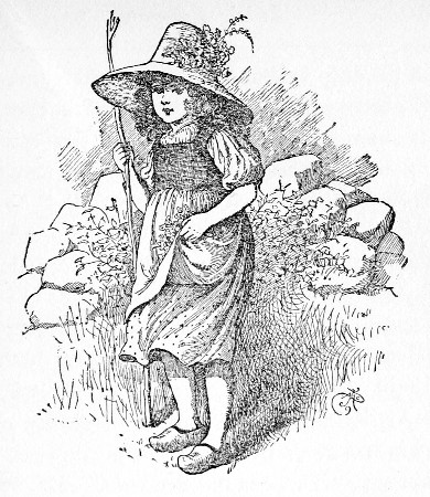 Betty always wore a brown frock, a big brown hat, and,
being out in the sun a great deal, her face was as brown as a
berry.—Page 135.