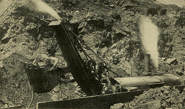 Steam Shovel at Work in Culebra Cut, Panama Canal.