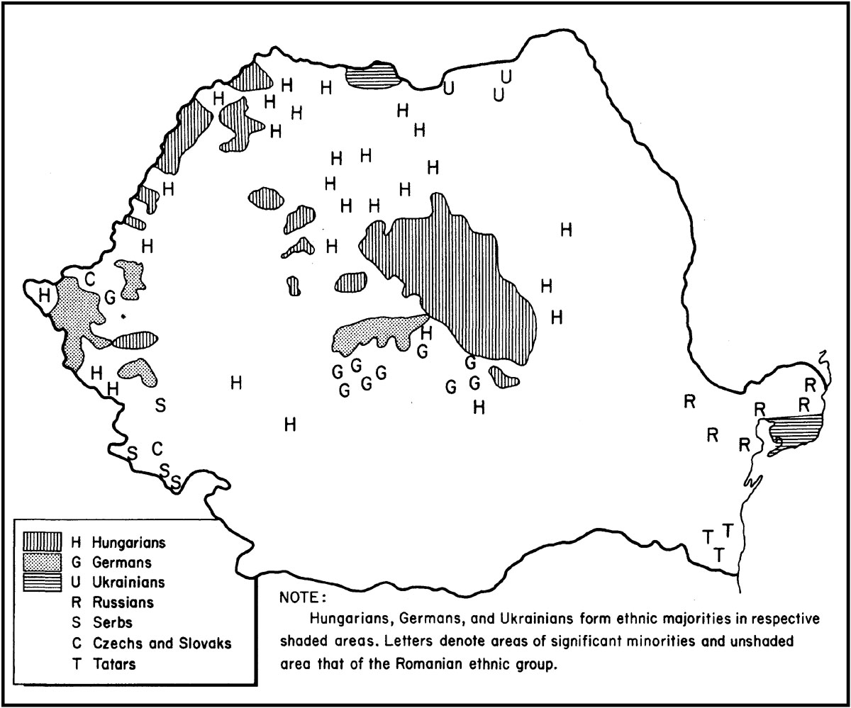 Figure 5. Romania, Distribution of Ethnic Groups, 1966.