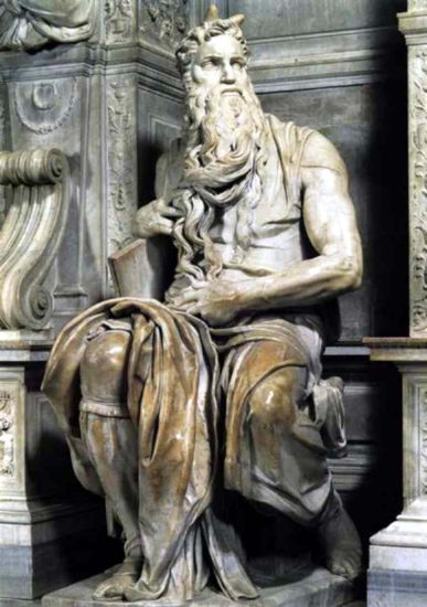 MOSES Figure for the Tomb of Julius II (1513-1516). San Pietro-in-Vinculi, Rome.