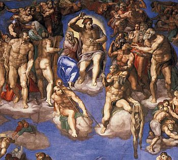 CHRIST AND THE SAINTS Detail from The Last Judgment (1536-1541). Sistine Chapel.